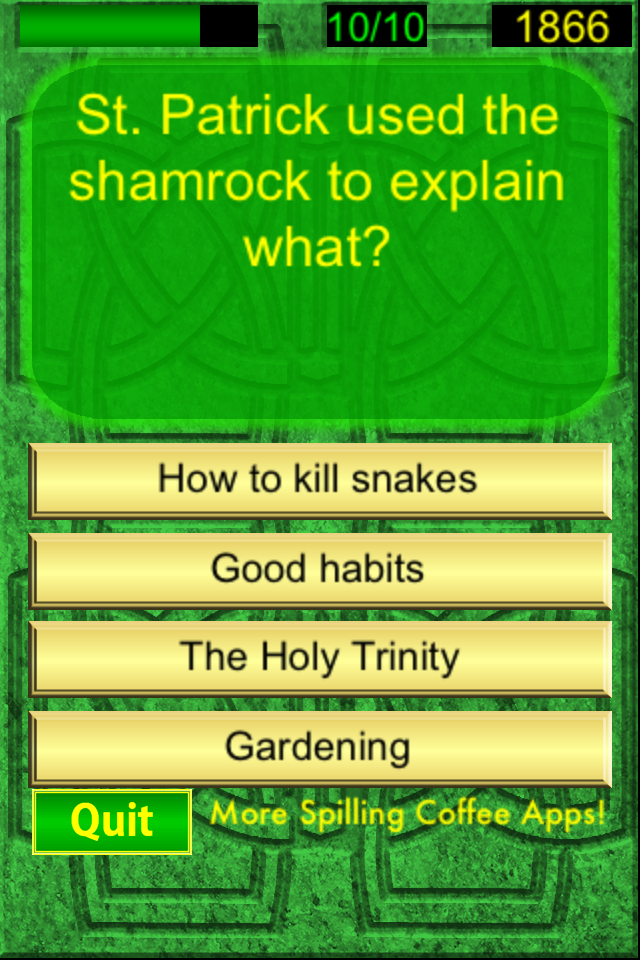 Screenshot St. Patrick's Day Irish Quiz Free Screenshot St. Patrick's Day Irish Quiz Free